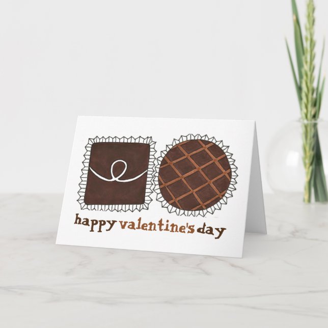 Carte de Saint-Valentin au chocolat Heureuse Saint (Devant)