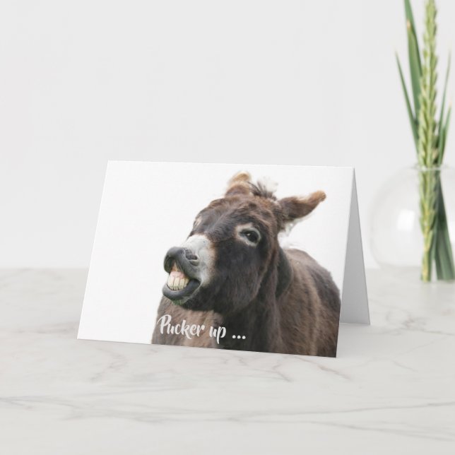 Carte de Saint Valentin avec âne caillouteux (Devant)
