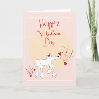Carte de Saint-Valentin avec le caniche mignon