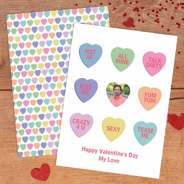 Carte de Saint-Valentin avec photo de coeurs de co (Personalized Adult Valentine Card)