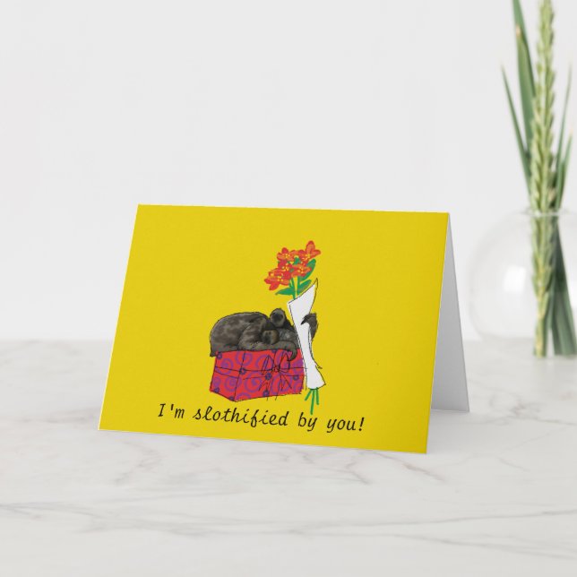 Carte de Saint Valentin avec une Sloth (Devant)