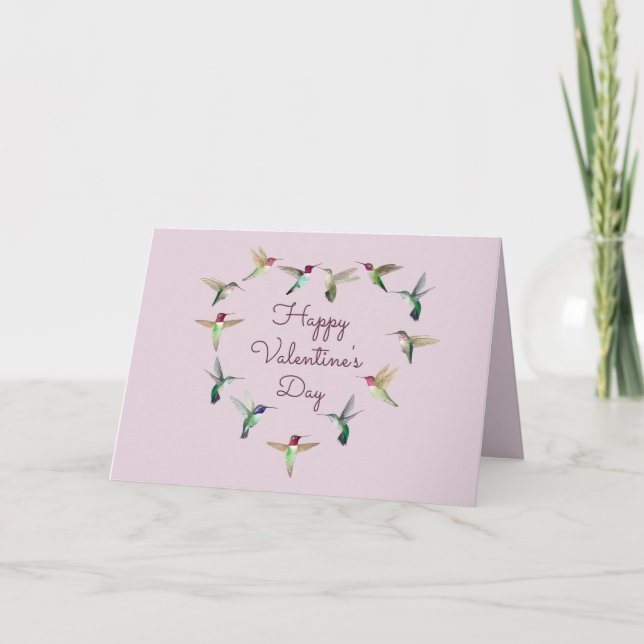 Carte de Saint-Valentin Coeur colibri (Devant)