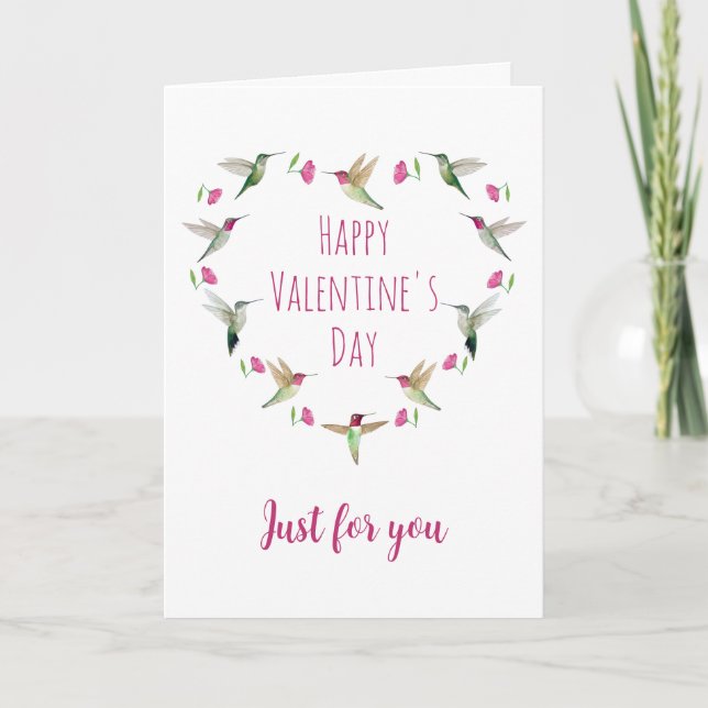 Carte de Saint-Valentin Coeur colibri (Devant)
