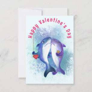 Carte de Saint Valentin Couple Shark Love - Drôle