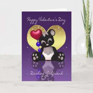 Carte de Saint-Valentin d'amie - ours panda mignon