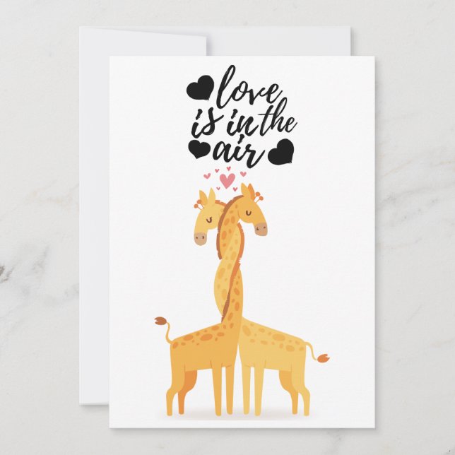 Carte de Saint-Valentin d'amour de girafe mignonne (Devant)