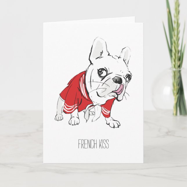 Carte de Saint-Valentin "de baiser de Français" (Devant)