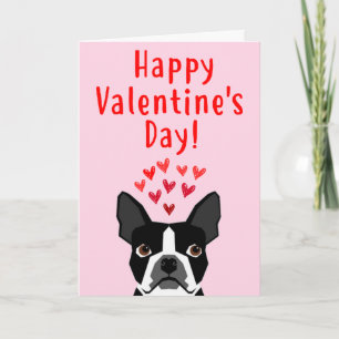 Carte de Saint-Valentin de Boston Terrier