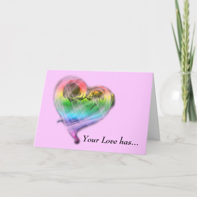 Carte de Saint-Valentin de coeur d'arc-en-ciel (Devant)