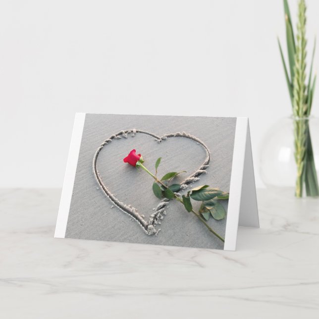 Carte de Saint-Valentin de coeur de plage (Devant)
