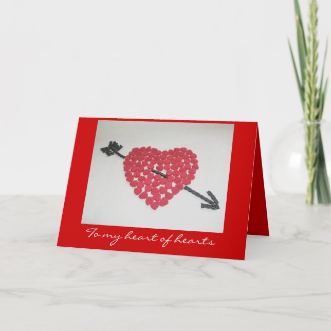 Carte de Saint-Valentin de coeur de sucrerie (Devant)