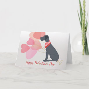 Carte de Saint Valentin de Great Dane Chien rouge 