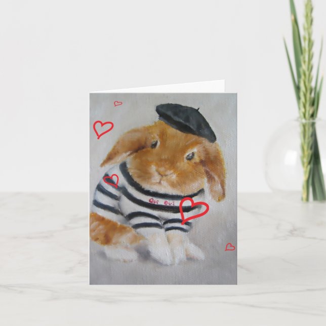 Carte de Saint-Valentin de lapin de bébé (Devant)