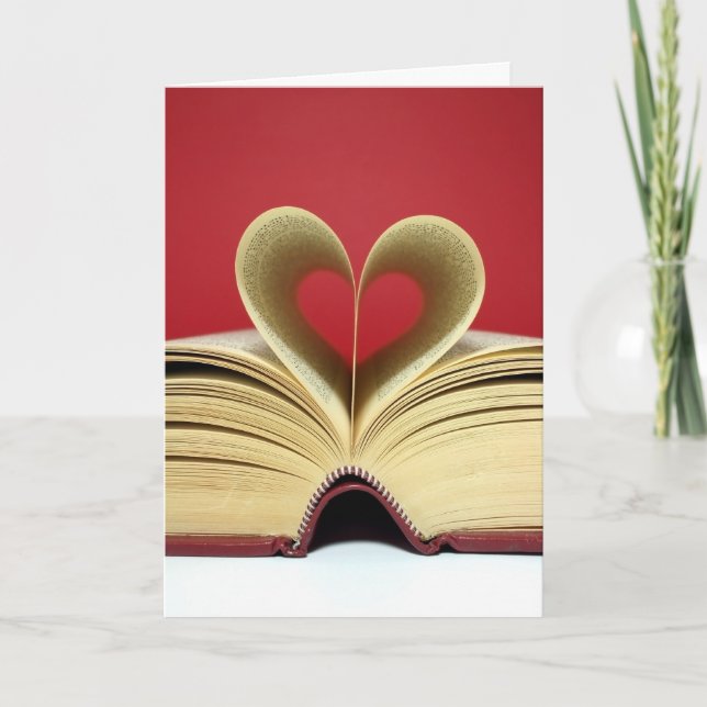 Carte de Saint-Valentin de livre de coeur (Devant)