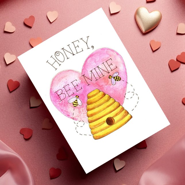 Carte de Saint-Valentin de mine d'abeille de miel (Créateur téléchargé)