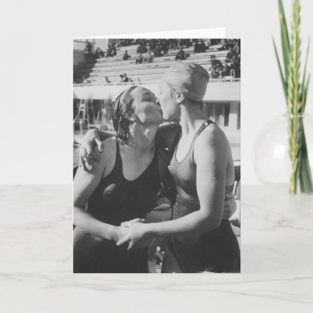 Carte de Saint-Valentin de natation (Devant)