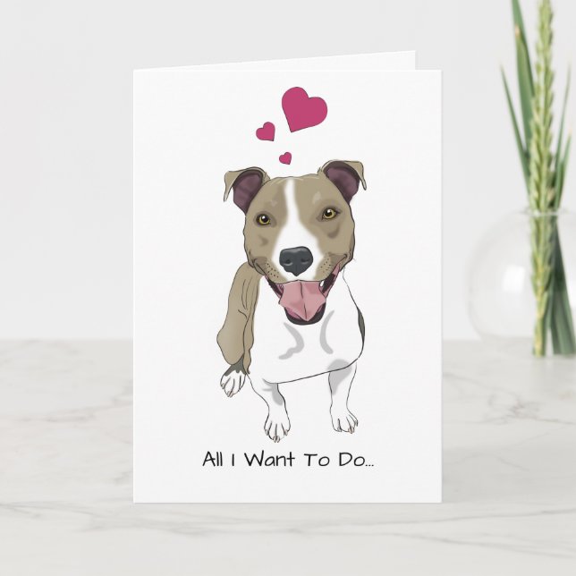Carte de Saint-Valentin de pitbull (Devant)