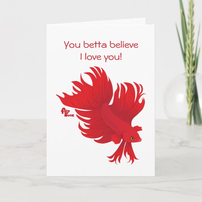 Carte de Saint-Valentin de poissons de Betta (Devant)