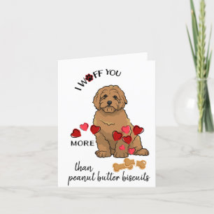 Carte de Saint-Valentin de ton amour de chien d'or