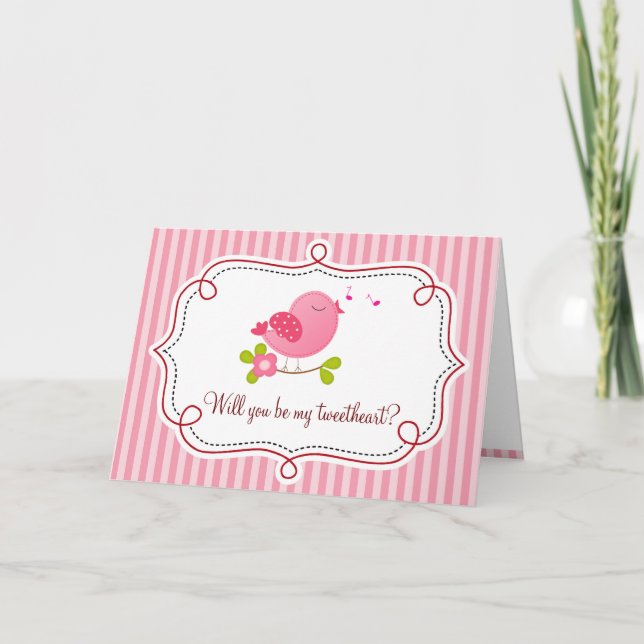 Carte de Saint-Valentin d'oiseau de Tweetheart (Devant)