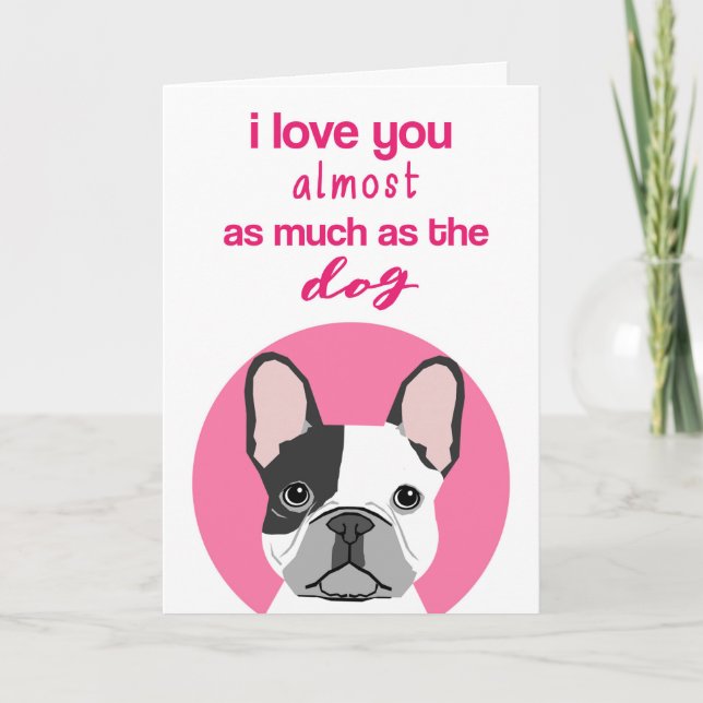 Carte de Saint-Valentin drôle Frenchie (Devant)