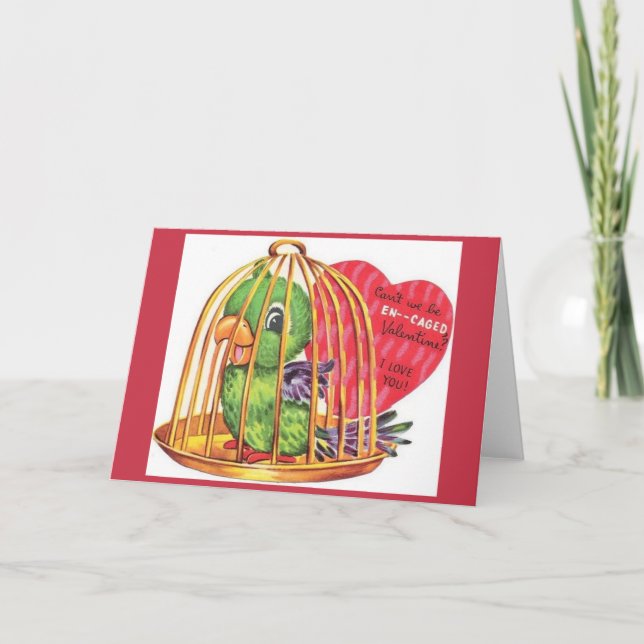 Carte de Saint Valentin du Fiançailles rétro Parro (Devant)