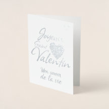 Carte de Saint-Valentin en aluminium