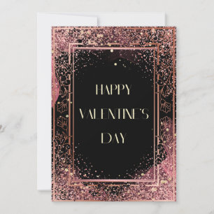 Carte de Saint-Valentin Floral Rose et Parties sci