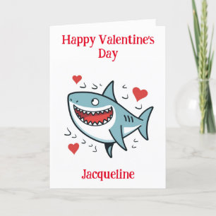 Carte de Saint-Valentin Funny Shark personnalisée