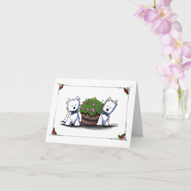 Carte de Saint-Valentin KiniArt Mariage Westies (Orchidée)