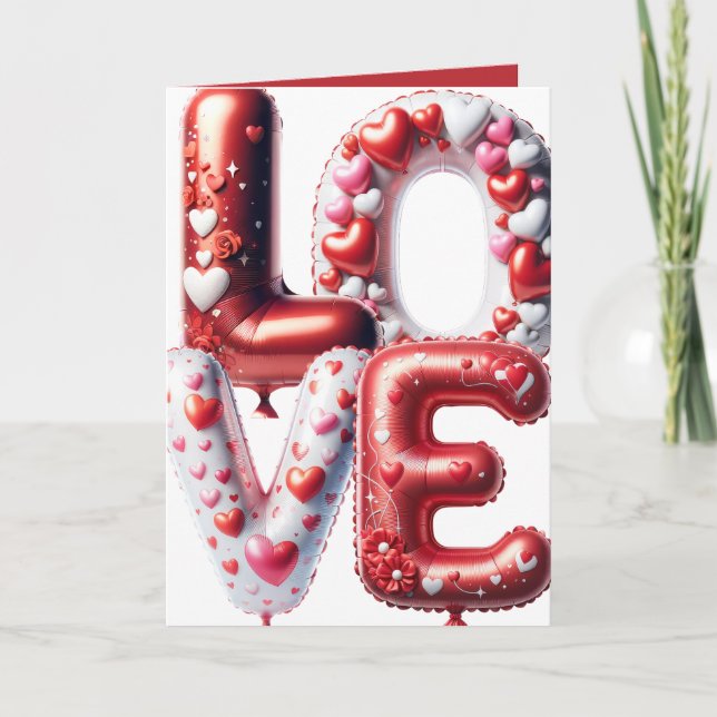 Carte de Saint-Valentin mignonne avec cœurs rouges (Devant)