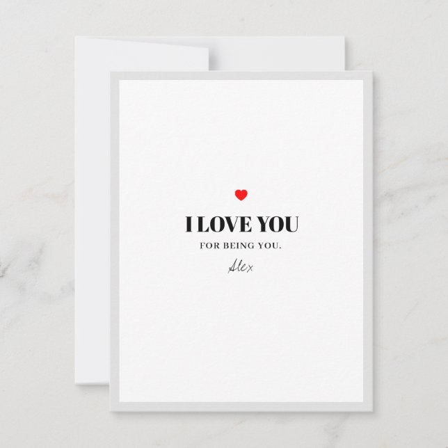 Carte de Saint Valentin minimaliste (Devant)