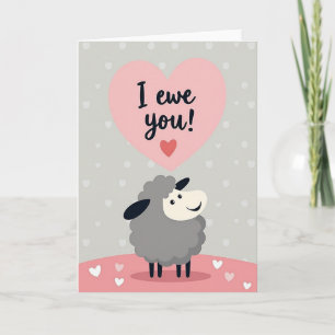 Carte de Saint-Valentin Mouton Mignon Je T'aime