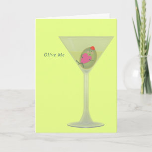 Carte de Saint Valentin Olive et Martini