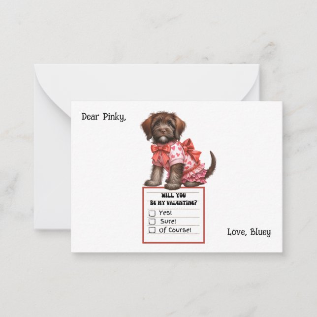 Carte de Saint Valentin personnalisable avec Chien (Devant)