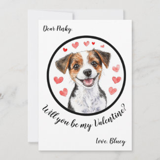 Carte de Saint-Valentin personnalisable Jack Russe
