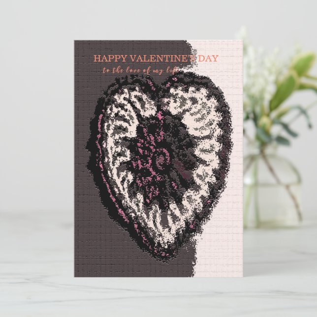 Carte de Saint Valentin personnalisée à coeur mign (Debout devant)