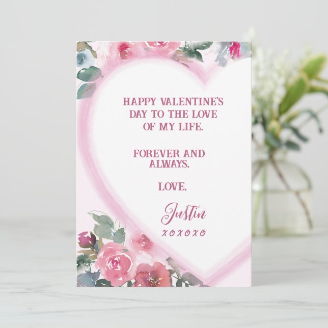 Carte de Saint-Valentin personnalisée - À jamais (Debout devant)