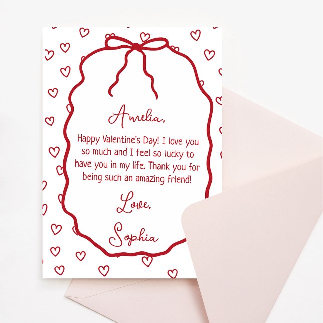Carte de Saint-Valentin personnalisée - Joli Bow r (Créateur téléchargé)