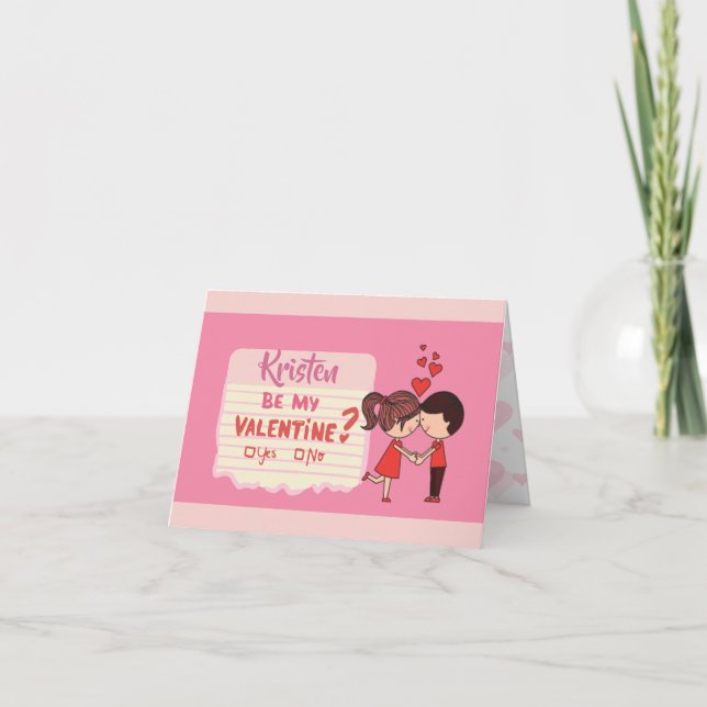 Carte de Saint-Valentin personnalisée Oui ou Non (Devant)