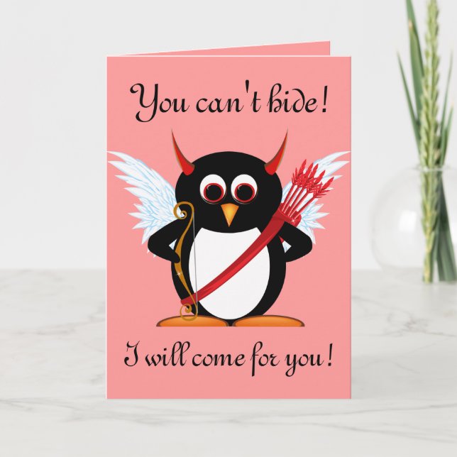 Carte de Saint-Valentin Pingouin (Devant)
