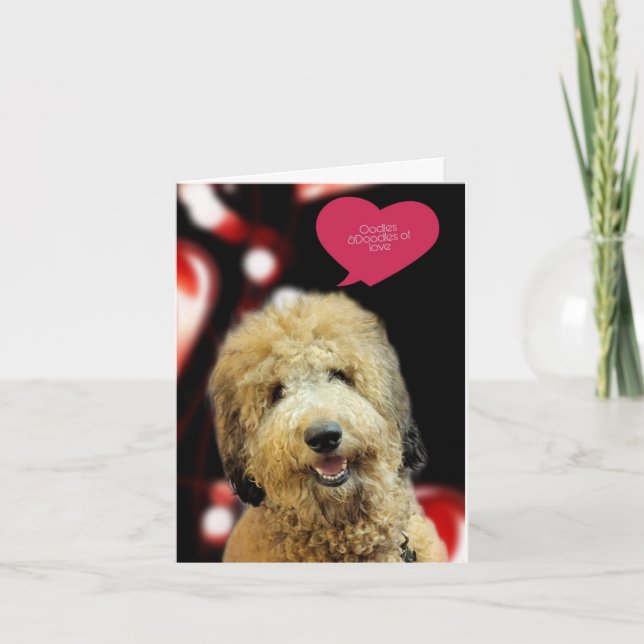Carte de Saint-Valentin pour chien Doodle précieux (Devant)