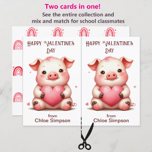 Carte de Saint Valentin pour enfant Coeur rose de