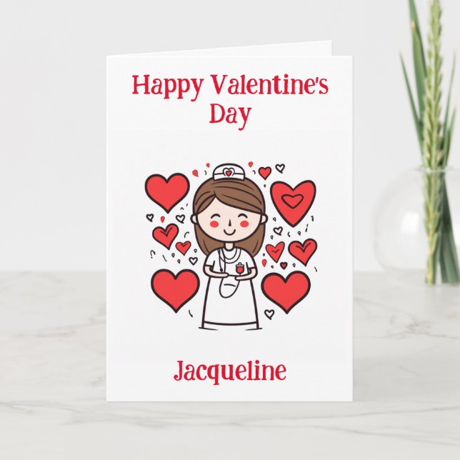 Carte de Saint-Valentin pour infirmière Funny pers (Devant)