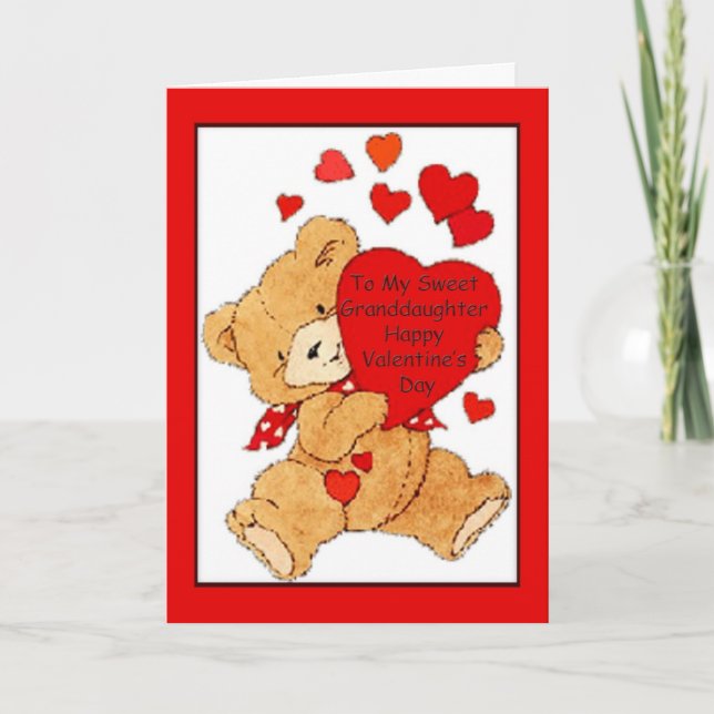 Carte de Saint-Valentin pour la petite-fille (Devant)