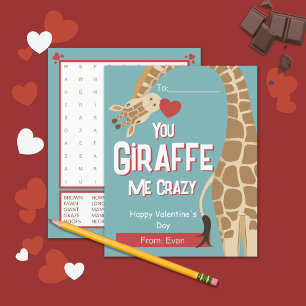 Carte de Saint-Valentin pour les enfants fous