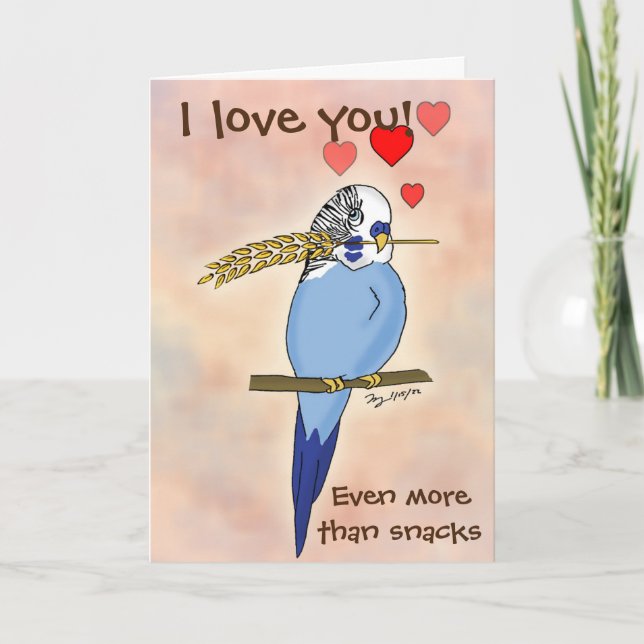 Carte de Saint-Valentin pour un bon Snack Budgie B (Devant)