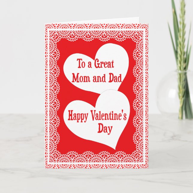 Carte de Saint-Valentin pour une maman et un papa (Devant)