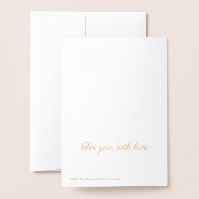 Carte de Saint-Valentin romantique minimaliste | T (Derrière avec enveloppe)