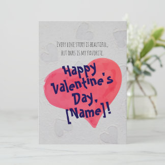 Carte de Saint-Valentin romantique personnalisée